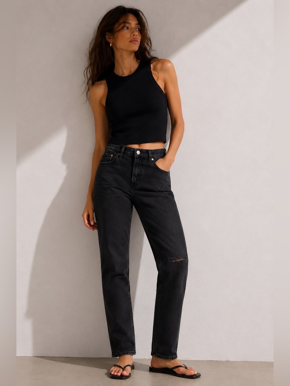 Zara Woman Premium Denim Black Skinny Jeans Size 6